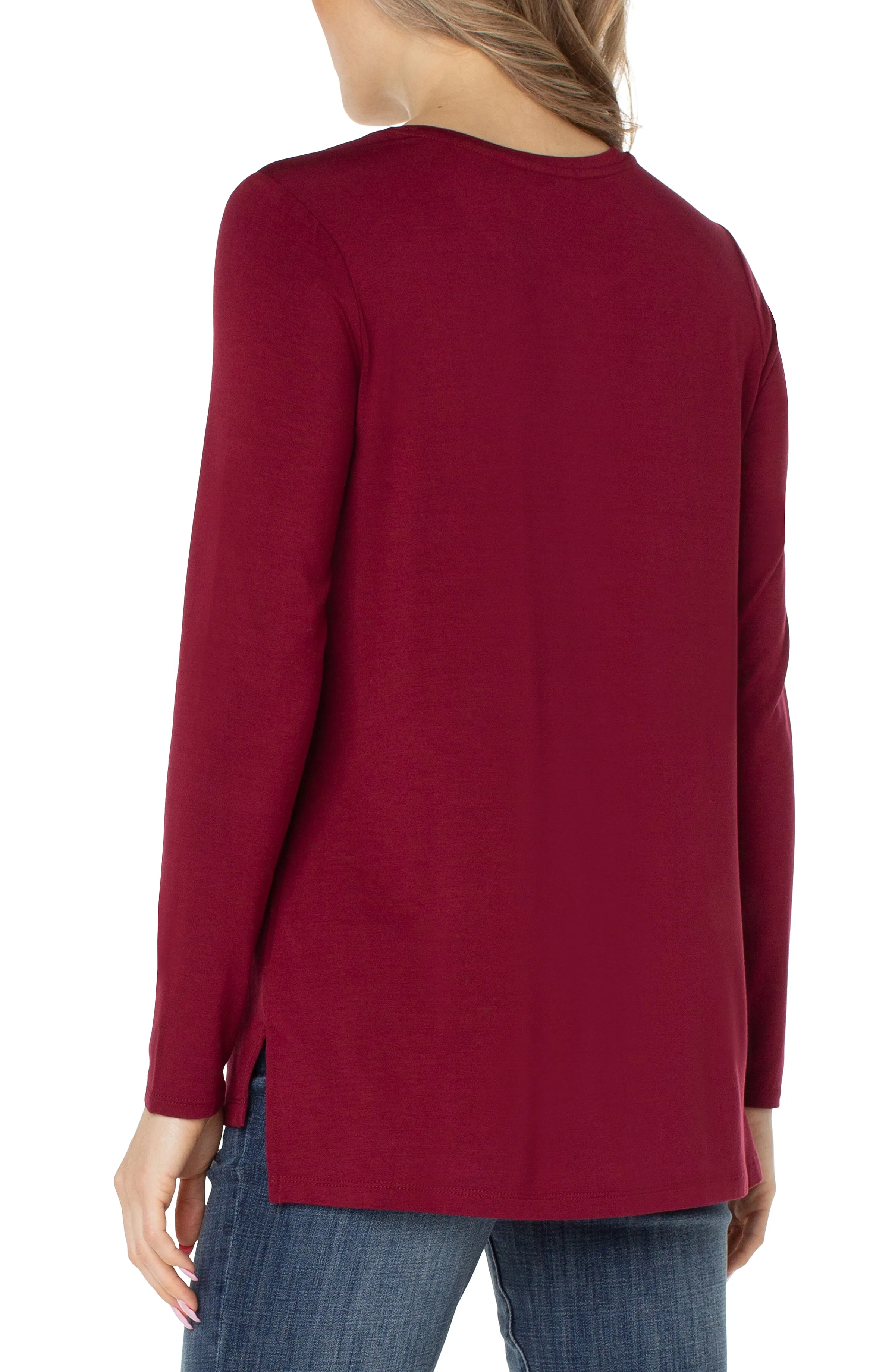 Long Sleeve Scoop Neck Tee | Red Velvet