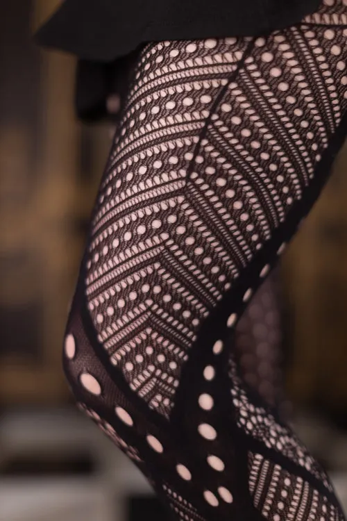 Melange of Patterns Net Tights