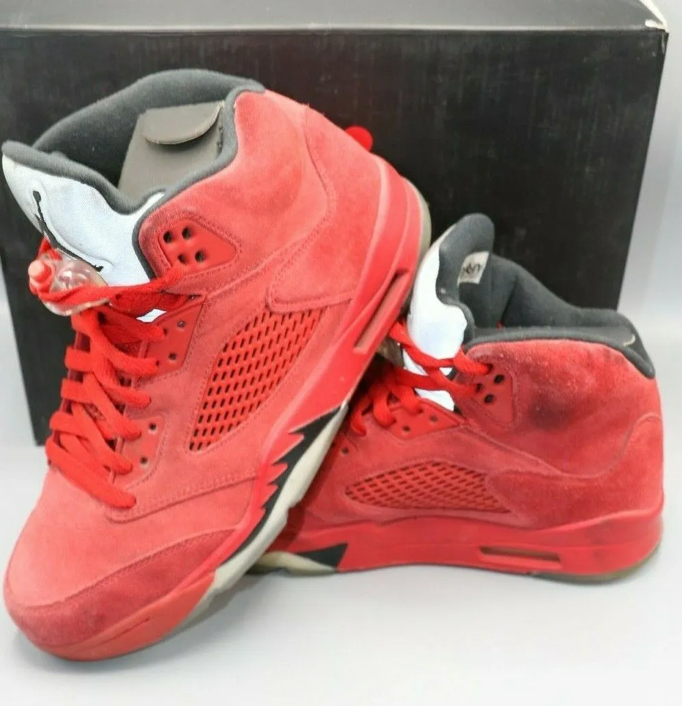 Nike Air Jordan 5 Retro University Red/Black Suede Men's Size 9 136027-602