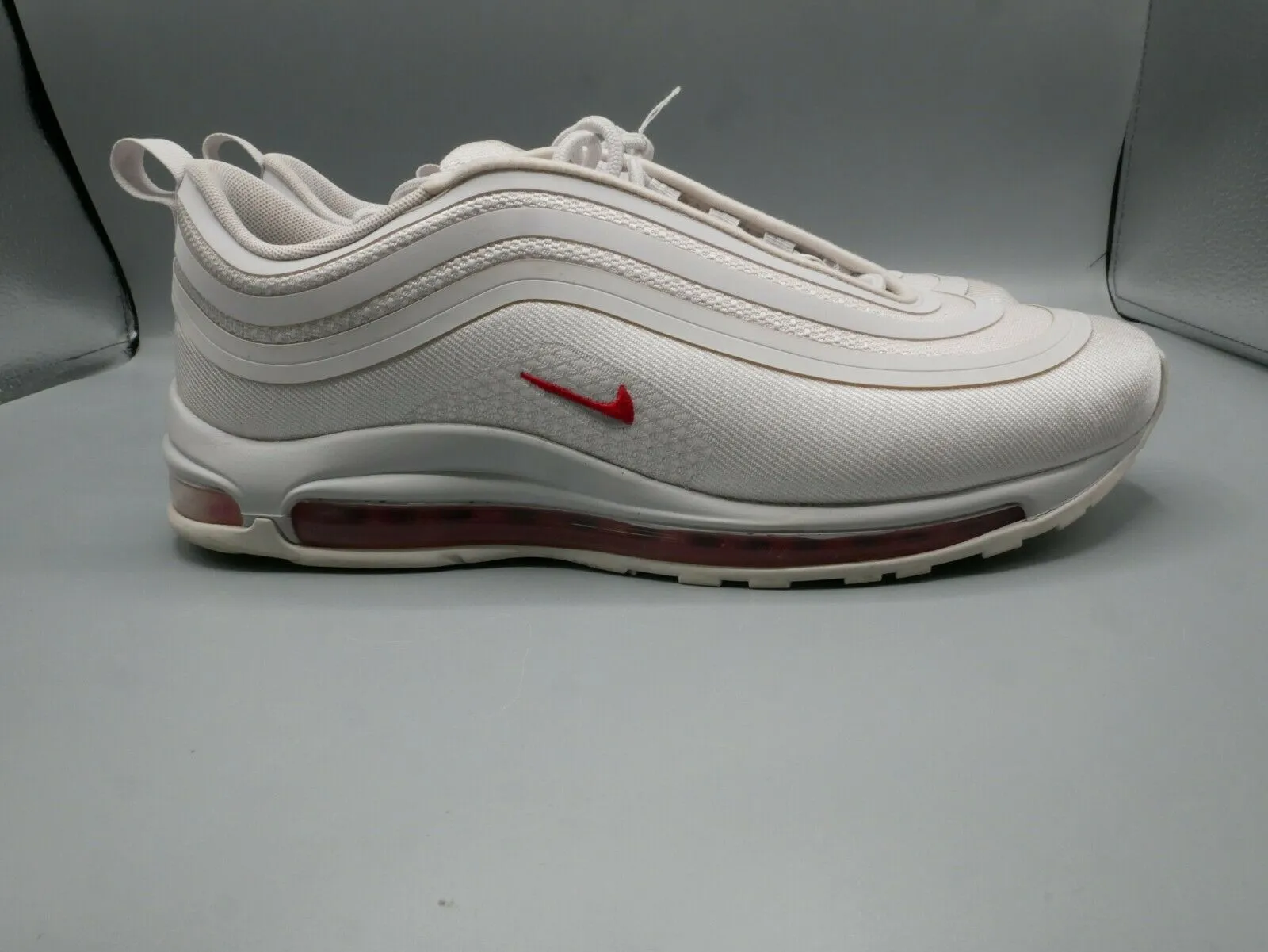 Nike Air Max 97 Ultra 17 Vast Grey University Red AH9947-002 Sz 10.5 Eur 44.5