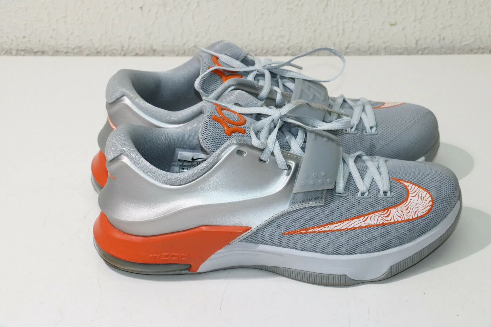 Nike Kd 7 "Wild West" 653996 080 Metallic Silver/Urban Orange Wolf Grey SIze 9