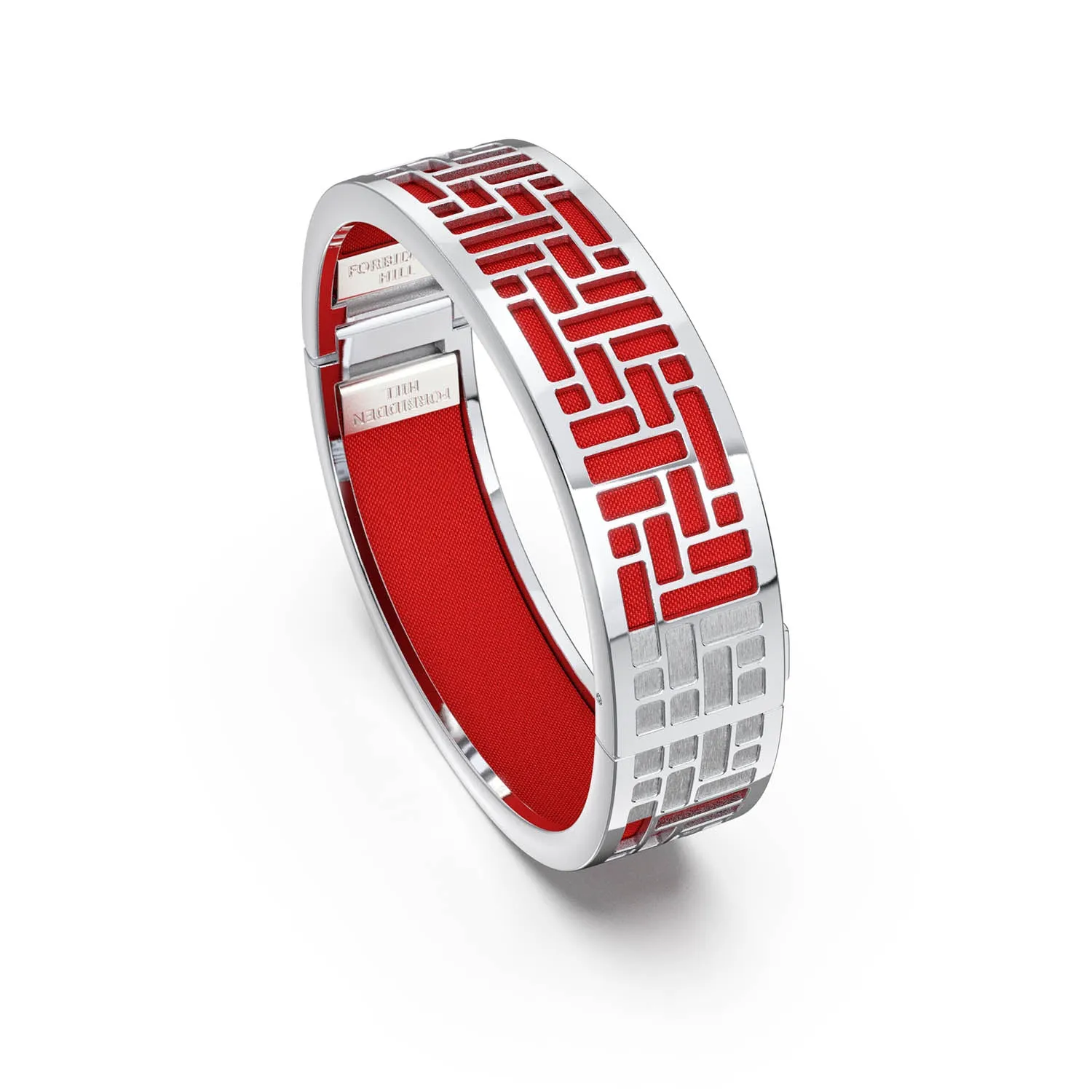 Pavilion Bangle - Firecracker Red - Sterling Silver