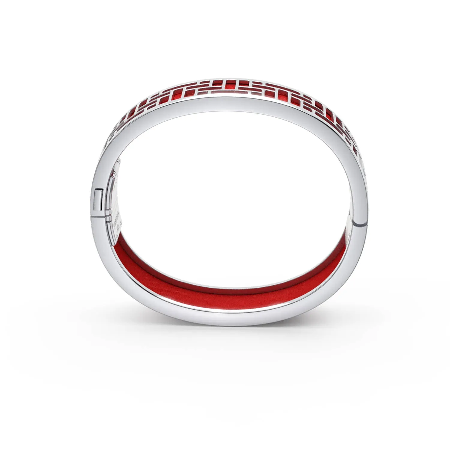 Pavilion Bangle - Firecracker Red - Sterling Silver