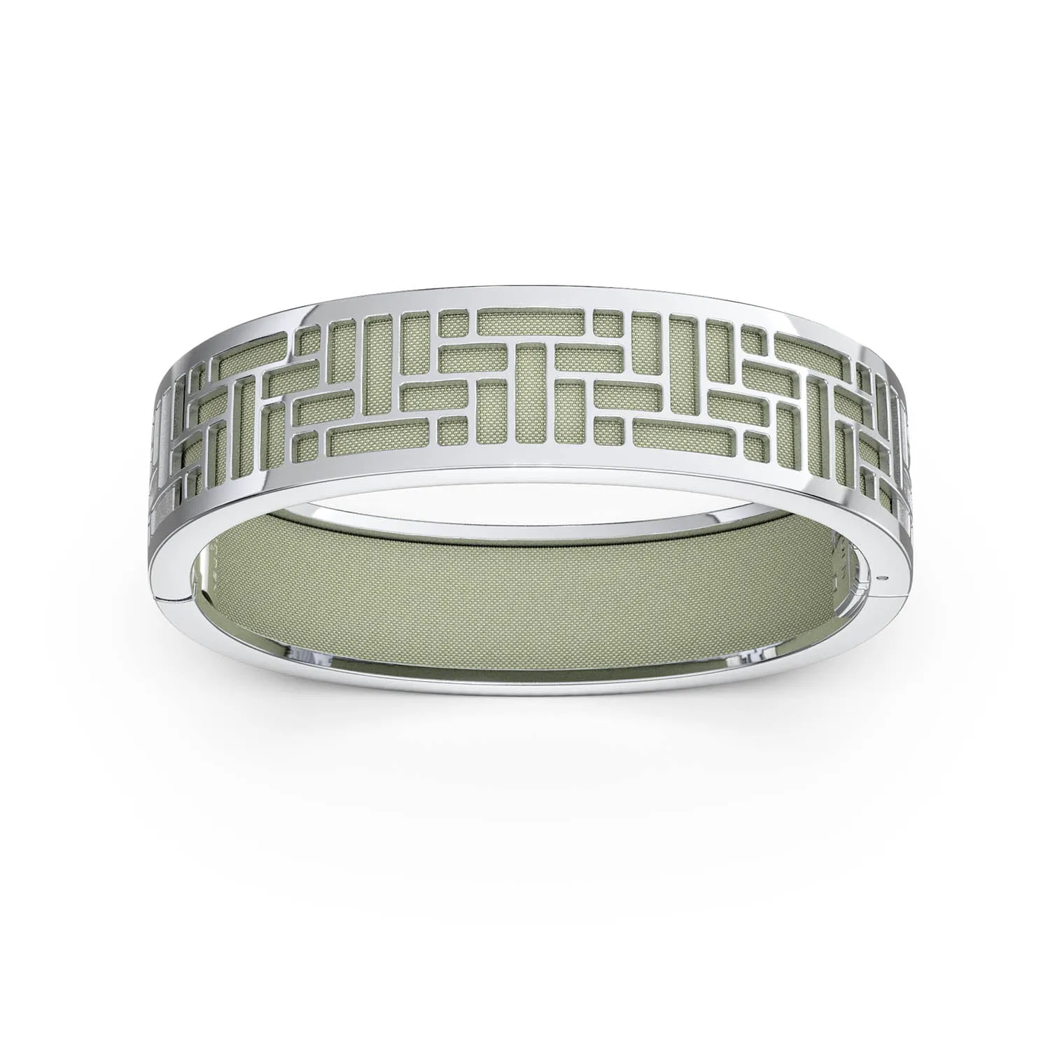 Pavilion Bangle - Shophouse Olive - Sterling Silver