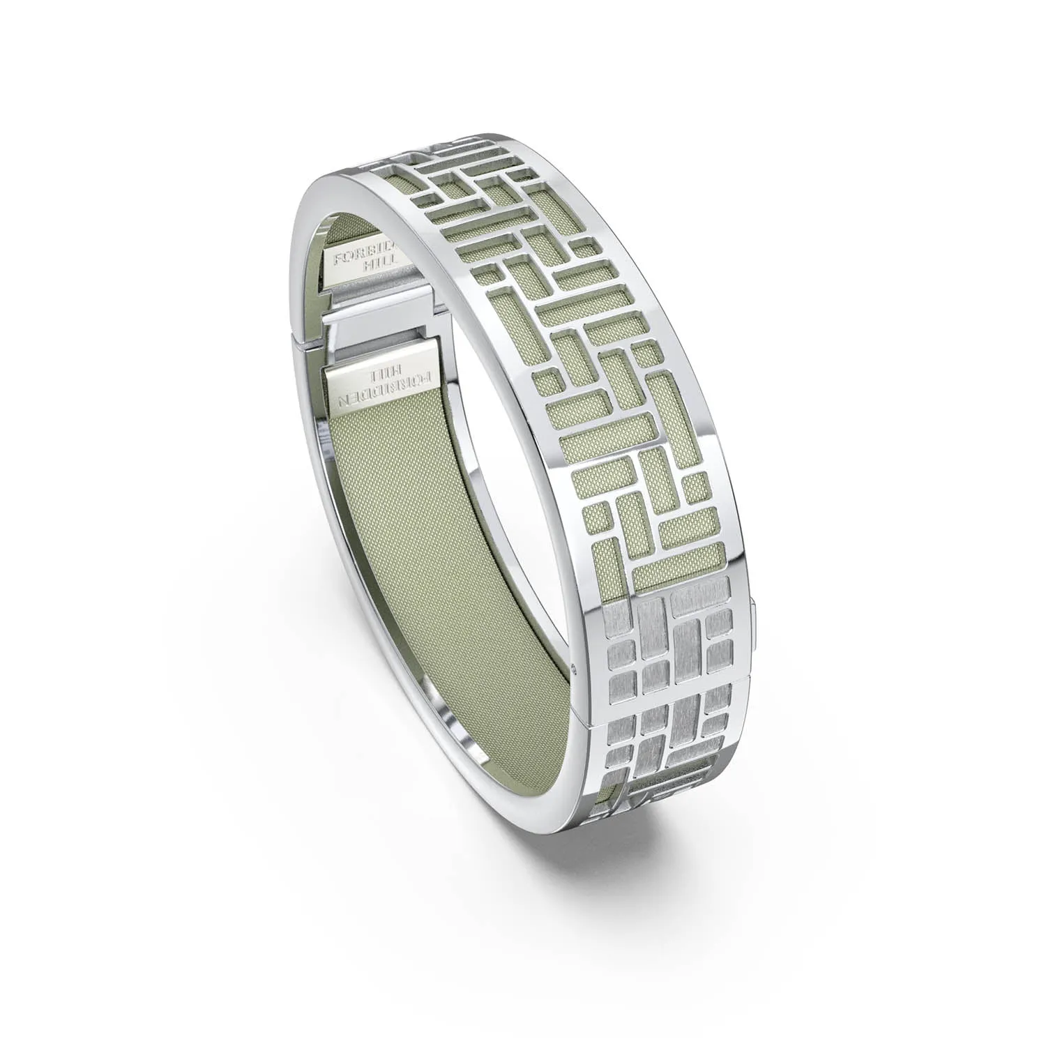 Pavilion Bangle - Shophouse Olive - Sterling Silver