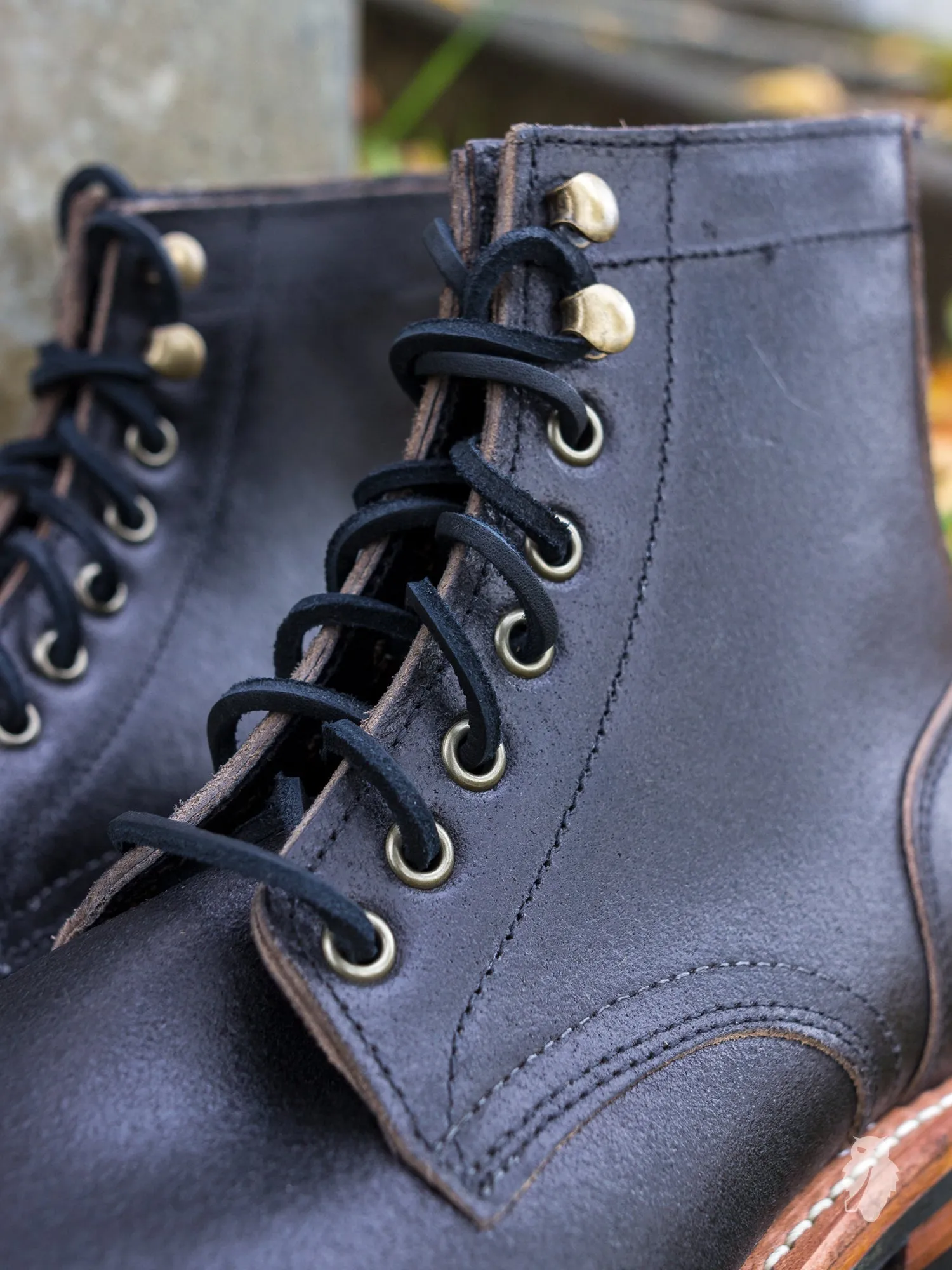 "Commando Trench Boot" in Waxed Black