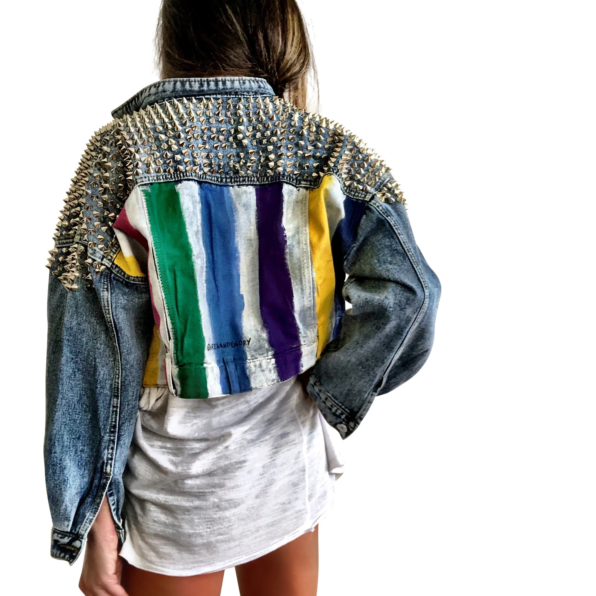 'RAINBOW SPIKE' DENIM JACKET