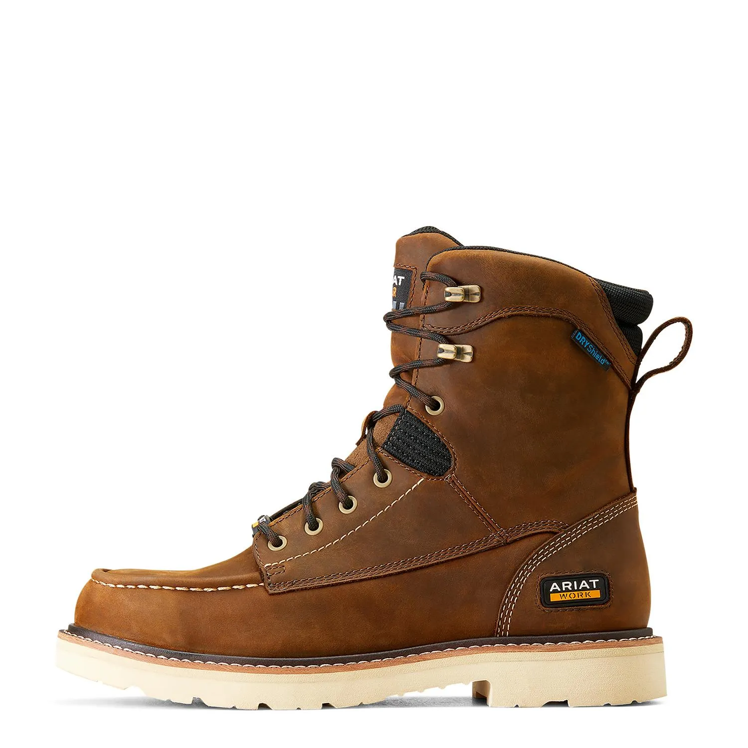 Rebar Lift 8in Waterproof Work Boot Distressed Brown