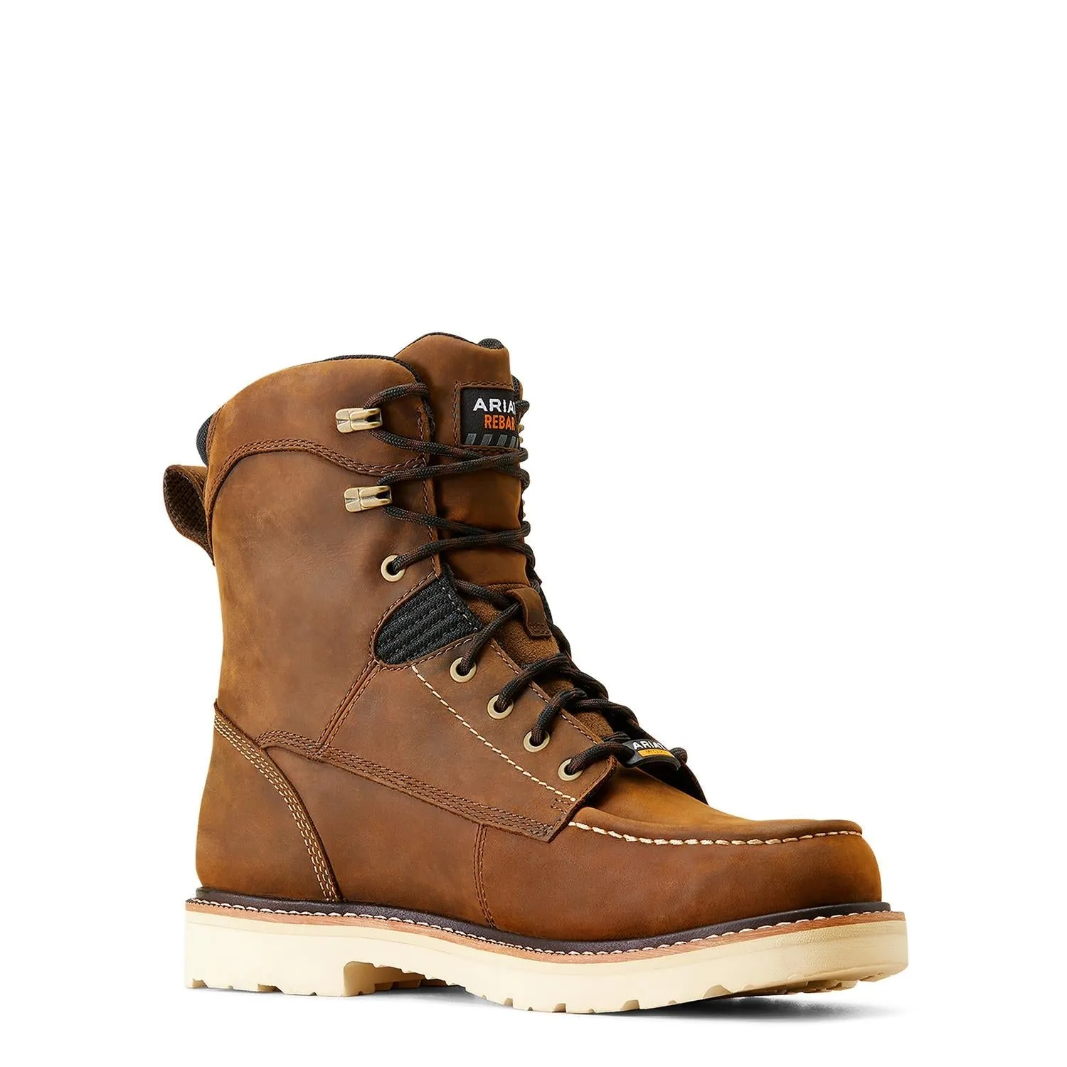 Rebar Lift 8in Waterproof Work Boot Distressed Brown