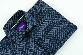 ROSSINI LS Navy Oval Pattern Shirt