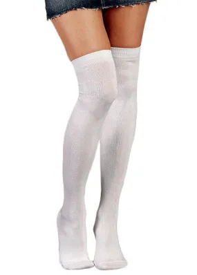 Solid White Over-the-Knee Socks