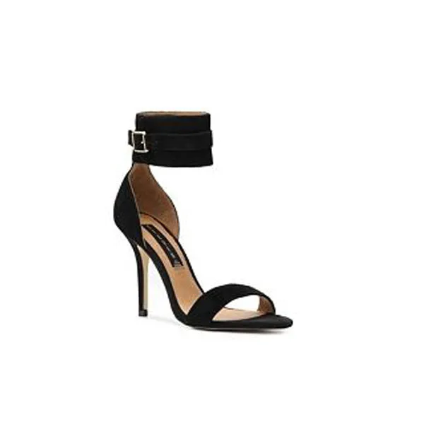 Steven Madden Black suede wide ankle strap sandal