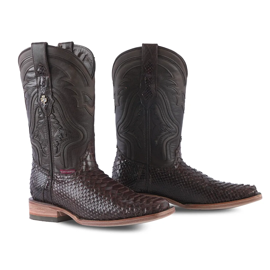 Texas Country Exotic Boot Python Cafe PN100