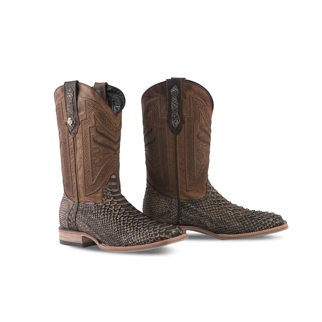 Texas Country Exotic Boot Python Orix Nobuck Square Toe PN30