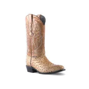 Texas Country Western Boot Ostrich Ranch Munequeada Orix Round Toe E436