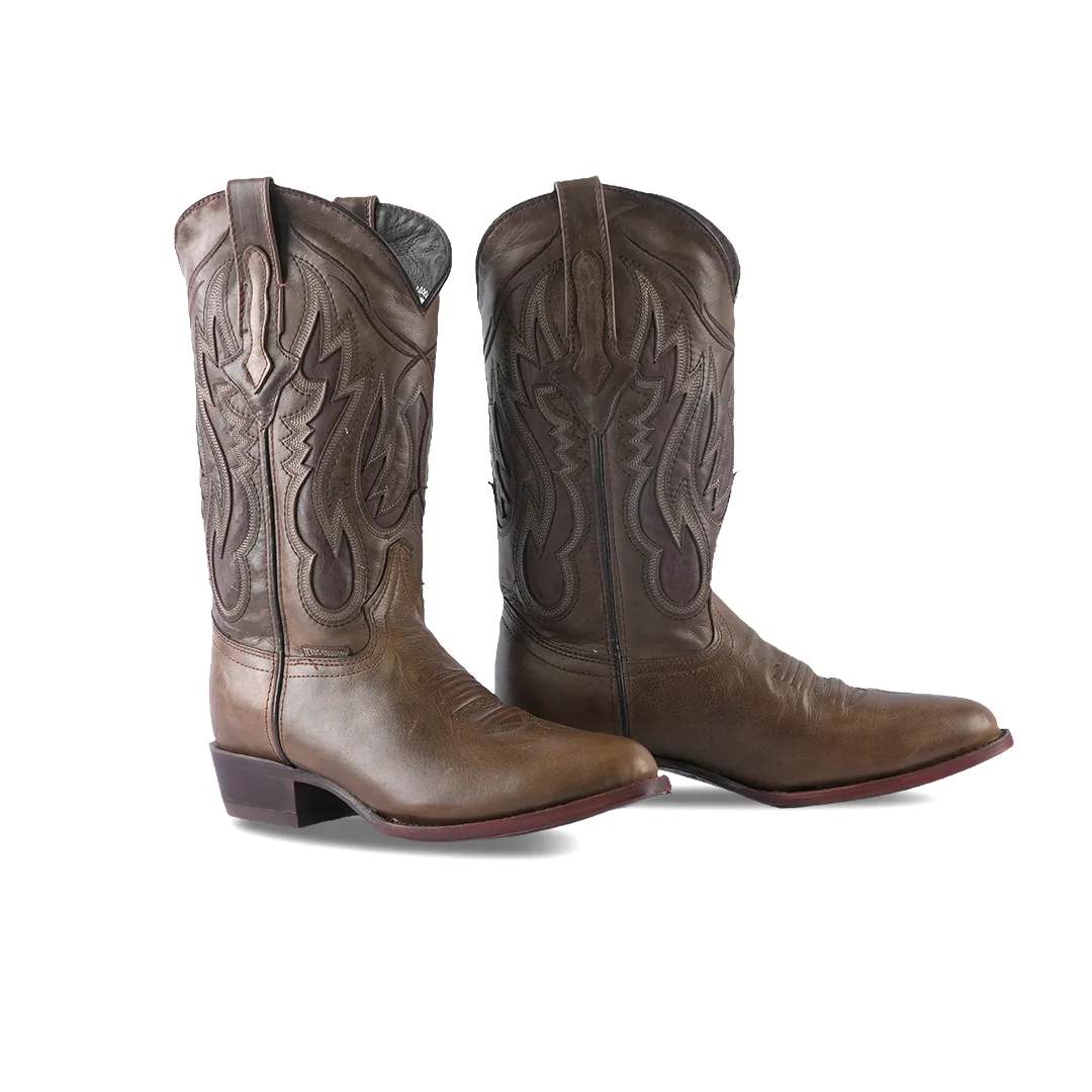 Texas Country Western Boot Savat Camel Oval Gris E902