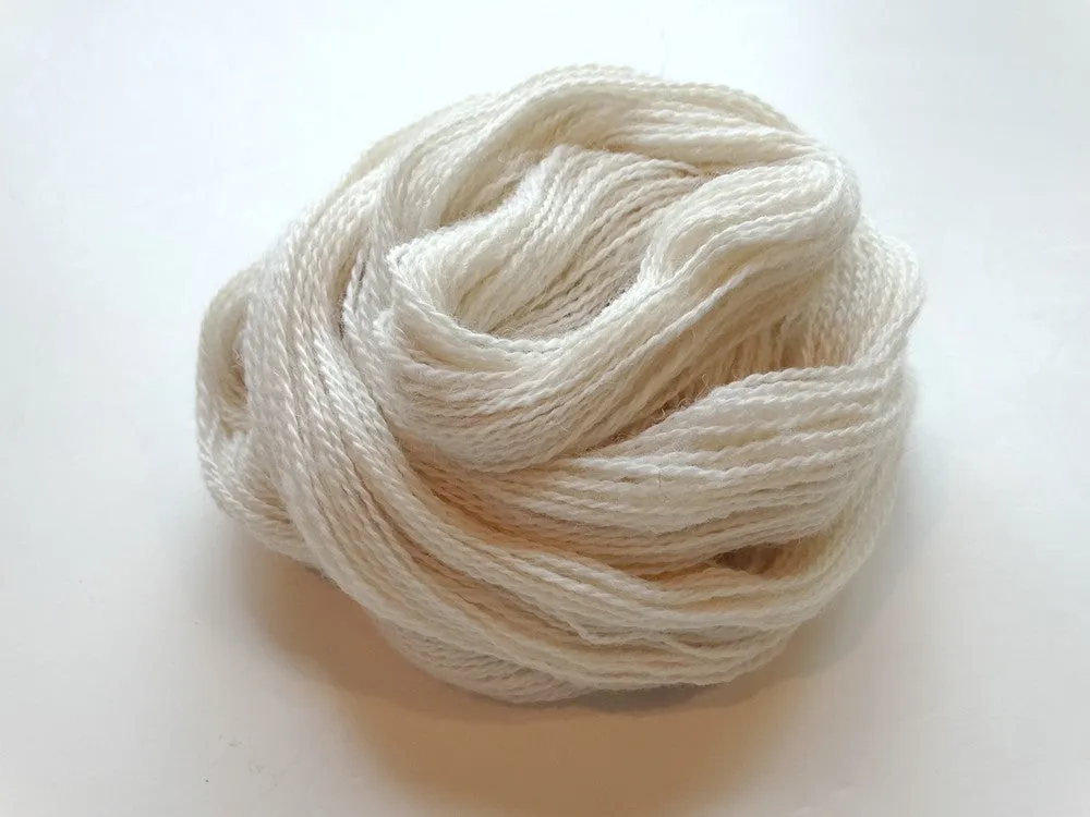 White Fingering Yarn ~ Mill Spun